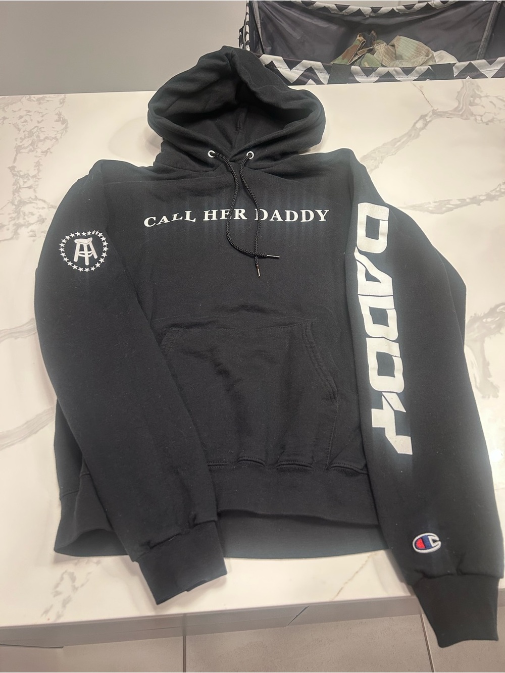 Champion Black "CALL HER DADDY" Graphic Pullover Hoodie - Picture 2 of 6